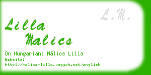 lilla malics business card